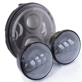 HogLights Australia Headlights 7" 80w Halo & 4.5" Aux HogLight Bundle for Indian